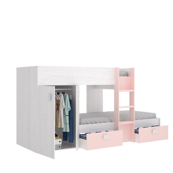 Cama tren GROE artic/rosa 4